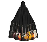 PPHGUT Electric Guitar Print Women Men Hooded Cloak Cosplay Costume Carnival Wizard Masquerade Travel Themed
