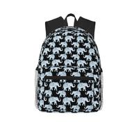 PPHGUT Elephant-Blue Black Print Casual Backpack Lightweight Travel Outdoor Adventures Camping Dual Shoulder Bag