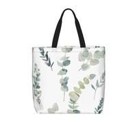 PPHGUT Eucalyptus Leaves Print Large Capacity Lightweight Tote Unisex Eco-Friendly Bag Daily Use Travel Beach Gym
