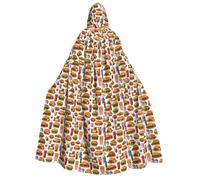 PPHGUT Fast Food Print Unisex Hooded Cloak Cosplay Carnival Costume Party Festivals Accessory Outdoor