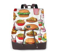 PPHGUT Fast Food Print Women Backpack Stylish Lightweight Rucksack Everyday Casual Bag Travel Work Business