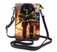 PPHGUT Firefighter Fireman Flame Print Adjustable Shoulder Bag Crossbody Women Phone Case Lightweight Fashion Accessory