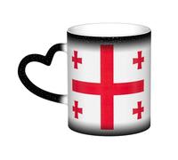 PPHGUT Flag of Georgia Print Starry Sky Color Changing Mug Ceramic Coffee Mugs Gift for Home Office Birthday