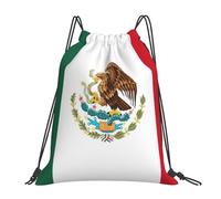 PPHGUT Flag Of Mexico Print Adults Foldable Drawstring Backpack Fitness Travel Bag Weekend Outdoor Activities