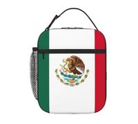 PPHGUT Flag of Mexico Print Adults Lunch Bag Tote Waterproof Work Travel Reusable Portable Bento Box