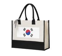 PPHGUT Flag Of Republic Of Korea Print Large Capacity Tote Bag Canvas Gift For Shopping Daily Carry Travel School Office
