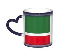 PPHGUT Flag of The Chechen Republic Print Starry Sky Color Changing Mug Ceramic Coffee Mugs Gift for Home Office Birthday
