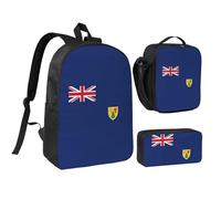 PPHGUT Flag of The Turks and Caicos Islands Print School Bag Set Lunch Bag Pen Case Boys Girls School Outdoor Activities Shopping