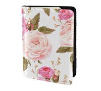 PPHGUT Floral Flower Rose Pink Print Men Women Passport Travel Document Lightweight Stylis Secure Business Leisure