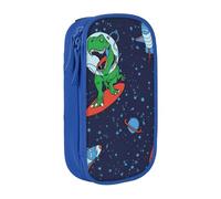 PPHGUT Funny Astronaut Dinosaur Rocket Print Practical Pencil Case Multi-Compartment Office Travel School Art Daily Supplies