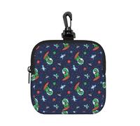 PPHGUT Funny Astronaut Dinosaur Rocket Print Women Men Square Storage Bag Waterproof Organizer Pouch Travel Toiletry Cosmetic
