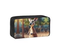 PPHGUT Funny Cartoon Kangaroo Zoo (2) Print Adults Spacious Case Large-Capacity Stationery Daily Carry Office Organizer Pouch