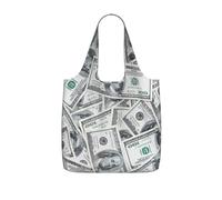 PPHGUT Funny Dollar Money Print Women Men Foldable Reusable Shopping Lightweight Tote Bag Weekend Travel Camping