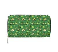 PPHGUT Funny Green Frogs Print Wallet Men Women Portable Clutch Purse Stylish Accessory Daily Use Travel