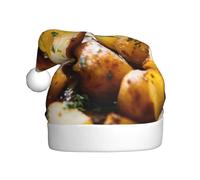 PPHGUT Garden Potatoes Print Christmas Hat Festive Santa Hats for Xmas Holiday for Adults and Kids Themed