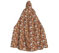 PPHGUT Gingerbread Cookies Print 190cm Hooded Carnival Themed Cloak Comfortable Cosplay Costume Outdoor Celebrations