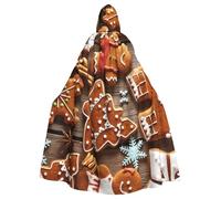 PPHGUT Gingerbread Cookies Print Women Men Hooded Cloak Cosplay Costume Carnival Wizard Masquerade Travel Themed