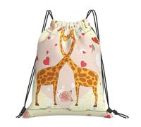 PPHGUT Giraffe Heart Flower Butterfly Print Adults Foldable Drawstring Backpack Fitness Travel Bag Weekend Outdoor Activities