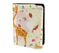 PPHGUT Giraffe Heart Flower Butterfly Print Men Women Passport Travel Document Lightweight Stylis Secure Business Leisure