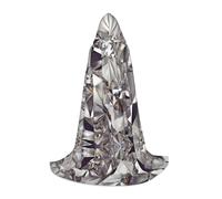 PPHGUT Glitter Abstract Diamond Crystal Pattern Print Hooded Cloak Dress Up Halloween Carnival Cosplay Teens Kids Adults Wizard Themes