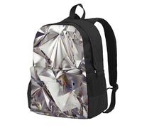 PPHGUT Glitter Abstract Diamond Crystal Pattern Print Large Capacity Adult Backpack Water-Resistant Hiking Outdoor Enthusiasts Rucksack
