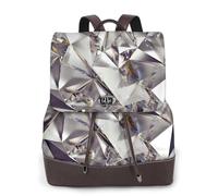 PPHGUT Glitter Abstract Diamond Crystal Pattern Print Women Backpack Stylish Lightweight Rucksack Everyday Casual Bag Travel Work Business