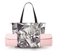 PPHGUT Glitter Abstract Diamond Crystal Pattern Print Women Yoga Bag One Shoulder Tote Lightweight Travel Workout Stylish Gifts