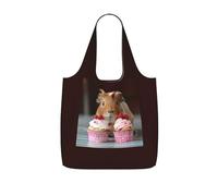 PPHGUT Guinea Pigs And Cupcakes Print Women Men Foldable Reusable Shopping Lightweight Tote Bag Weekend Travel Camping