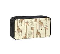 PPHGUT Hand Drawn Giraffes Print Adults Spacious Case Large-Capacity Stationery Daily Carry Office Organizer Pouch