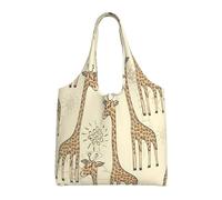 PPHGUT Hand Drawn Giraffes Print Unisex Oversized Canvas Tote Bag Shopping Travel Lightweight Shoulder Handbag