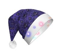 PPHGUT Haunted Mansion Print Led Light Up Christmas Santa Hat Xmas Headwear | Glowing Xmas Headwear Festive Costume Accessory Novelty Hat Gift Unisex