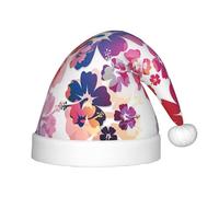 PPHGUT Hawaiian flower print Print Kids Christmas Hat Comfortable Xmas Holiday Cap for Santa Party New Year Trim