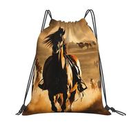 PPHGUT Horse Stripes Pattern Print Adults Foldable Drawstring Backpack Fitness Travel Bag Weekend Outdoor Activities