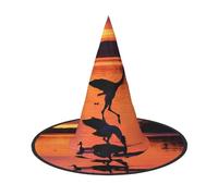 PPHGUT Hunting Flying Wild Ducks Print Halloween Witch Hat Wide Brim Foldable Cap Parties Arnivals And Roleplaying Events