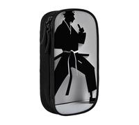 PPHGUT Impressive Karate Men Print Practical Pencil Case Multi-Compartment Office Travel School Art Daily Supplies