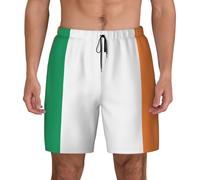 PPHGUT Irish Flag Print Mens Versatile Shorts Quick Dry Breathable Beach Trunks Summer Pool Surf Workouts Black