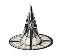 PPHGUT Law Of The Compass Navigation 1 Print Halloween Witch Hat Wide Brim Foldable Cap Parties Arnivals And Roleplaying Events