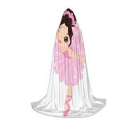 PPHGUT Little Ballerina Dancing Girl Print Hooded Cloak Dress Up Halloween Carnival Cosplay Teens Kids Adults Wizard Themes