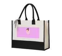 PPHGUT Little Ballerina Dancing Girl Print Large Capacity Tote Bag Canvas Gift For Shopping Daily Carry Travel School Office