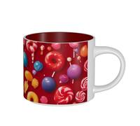 PPHGUT Lollipop Print Adults Large Capacity Ceramic Mugs Home Office Kitchen Gifting Outdoor Everyday Use