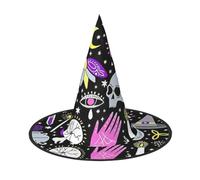 PPHGUT Magic Witch Witchcraft Bohemian Drawing Print Carnival Party Hat Headwear For Adults Cosplay Costume Family Gatherings Events