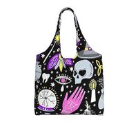 PPHGUT Magic Witch Witchcraft Bohemian Drawing Print Unisex Oversized Canvas Tote Bag Shopping Travel Lightweight Shoulder Handbag