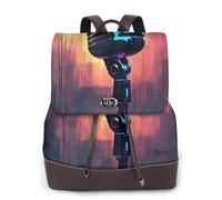 PPHGUT Microphone With Music Note Print Women Backpack Stylish Lightweight Rucksack Everyday Casual Bag Travel Work Business
