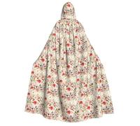 PPHGUT Modern Floral Print 190cm Hooded Carnival Themed Cloak Comfortable Cosplay Costume Outdoor Celebrations