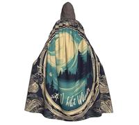PPHGUT Not All Who Wander Are Lost 1 Print Hooded Cloak Unisex Halloween Costume Carnival Theme Festivals Parties Cosplay