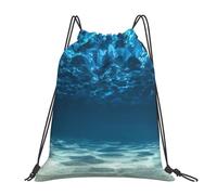 PPHGUT Ocean. Print Adults Foldable Drawstring Backpack Fitness Travel Bag Weekend Outdoor Activities