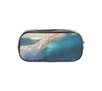 PPHGUT Ocean Sea Wave Print Transparent Stationery Organizer for School Travel Office Work Sports Supplies
