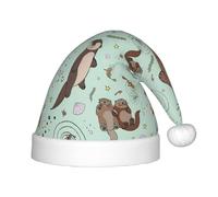 PPHGUT Otters Print Kids Christmas Hat Comfortable Xmas Holiday Cap for Santa Party New Year Trim