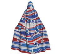 PPHGUT Patriotic Stars Strips Independence Day Print Hooded Cloak Unisex Costume Accessory Carnival Masquerade Party Cosplay Supplies