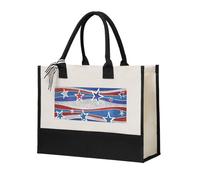 PPHGUT Patriotic Stars Strips Independence Day Print Large Capacity Tote Bag Canvas Gift For Shopping Daily Carry Travel School Office